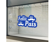 ADESIVO FELIZ DIA DOS PAIS VITRINE AZUL E BRANCO 